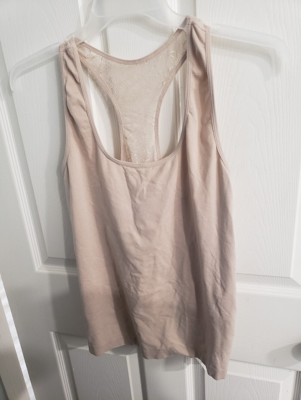 Avon BODY ILLUSIONS SIZE 3X Women’s Lace-Back Tank Top - Beige
